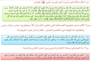 حل اسئلة الكتاب لمادة التفسير 1 مقررات الفصل الدراسي الثاني حل اسئلة الكتاب لمادة التفسير 1 مقررات الفصل الدراسي الثاني