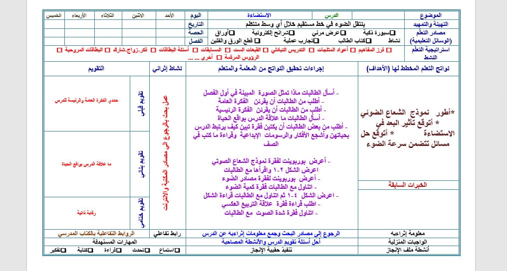 ورق عمل مادة الفيزياء 3 مقررات ورق عمل مادة الفيزياء 3 مقررات