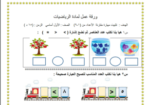 بور بوينت مادة الرياضيات درس مقارنة الأعداد الصف الثالث الابتدائي الفصل الدراسى الاول