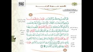 مهارات درس تفسير سورة الرعد من الآية 12 الي 15 مادة التفسير 1 نظام مقررات الفصل الدراسي الثاني 1442 هـ
