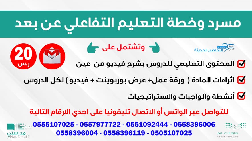مسرد وخطة التعليم التفاعلي عن بعد
