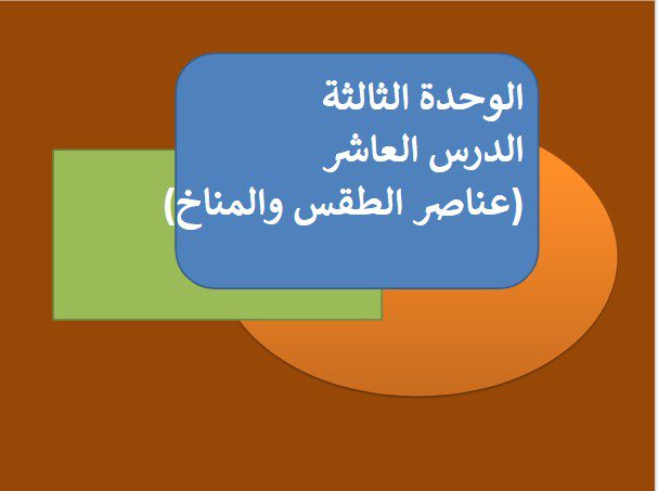  بوربوينت درس عناصر الطقس والمناخ