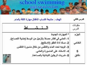 حل أسئلة مادة التربية الأسرية درس السباحة الصف الثالث الابتدائي الفصل الدراسى الاول