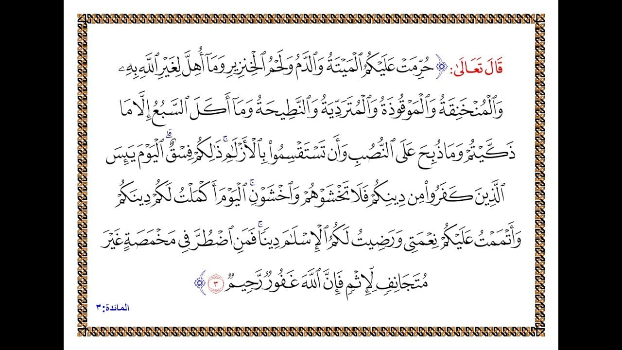 اسئلة اختبارات درس سورة المائدة من 3 - 4 مادة التفسير 2 نظام مقررات الفصل الدراسي الثاني 1442 هـ