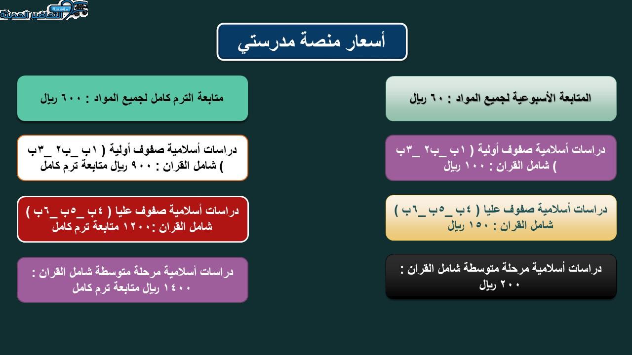 أسعار تحضير المواد منصة مدرستي