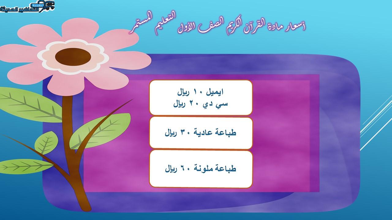 تحضير درس سورة الليل مادة القرآن الكريم الصف الأول التعليم المستمر الفصل الدراسي الثالث