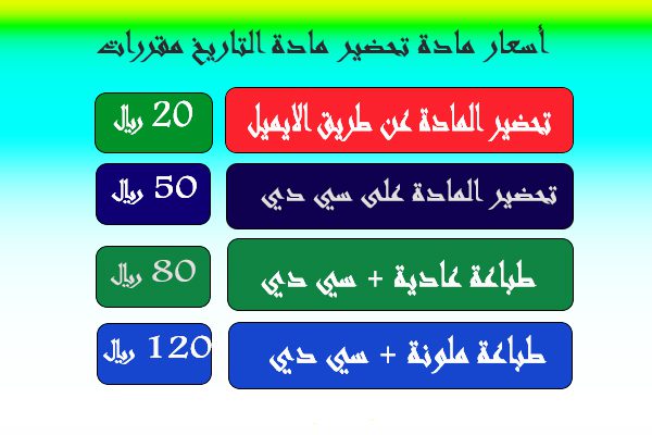 أسعار مادة تاريخ مقررات