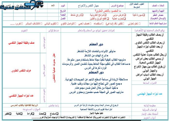 أوراق عمل درس جهاز التنفس والاخراج مادة العلوم ثاني متوسط