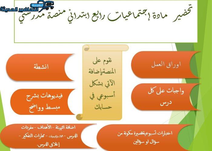 إغلاق الدرس اجتماعيات رابع ابتدائي منصة مدرستي
