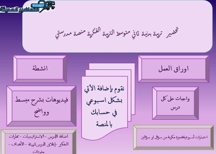 إغلاق الدرس تربية بدنية ثاني متوسط التربية الفكرية منصة مدرستي