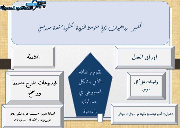 إغلاق الدرس رياضيات ثاني متوسط منصة مدرستي