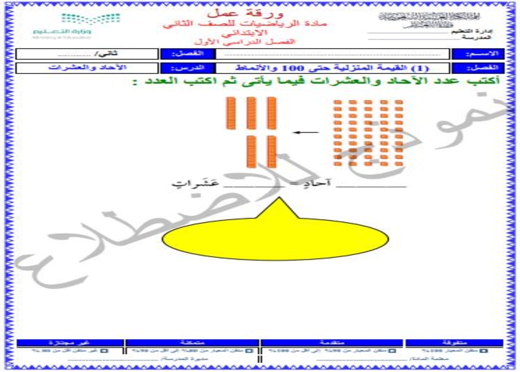 إغلاق الدرس منصه مدرستى رياضيات الصف الثاني الابتدائي الفصل الثاني