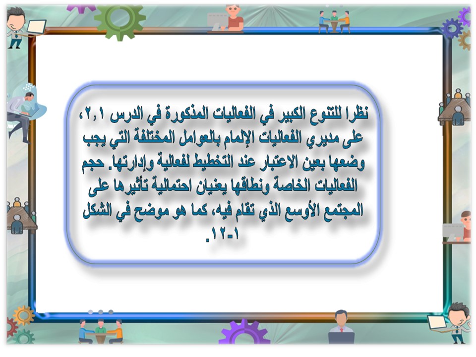 اثراءات ادارة الفعاليات 1-1 مسارات الفصل الثاني