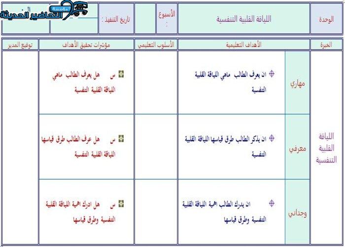 اثراءات التربية البدنية الفصل الأول مدرستي