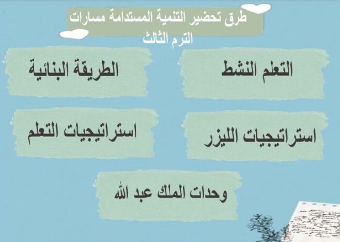 اثراءات التنمية المستدامه مسارات الترم الثالث