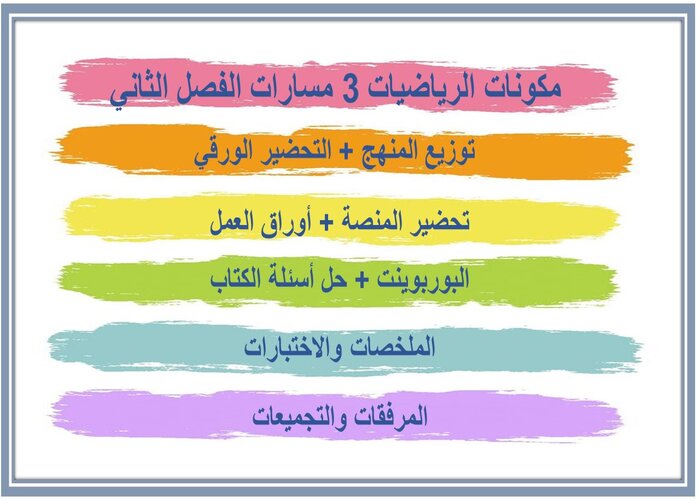 اثراءات الرياضيات 3 مسارات الفصل الثاني