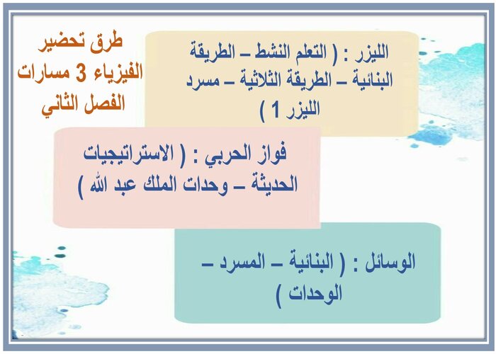 اثراءات الفيزياء 3 مسارات الفصل الثاني 