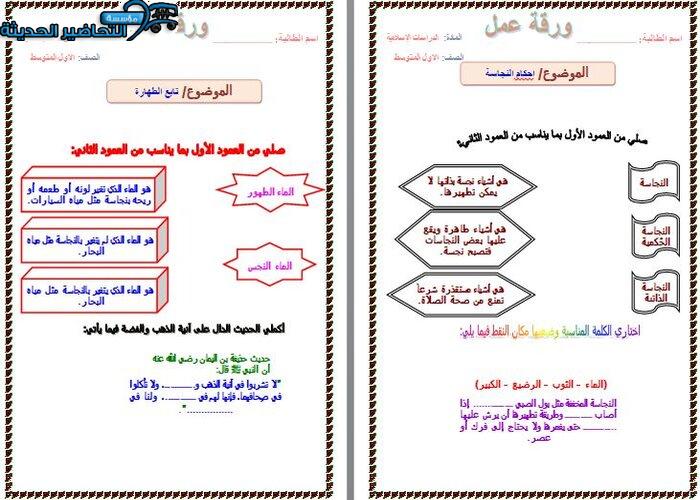 اثراءات فقه الفصل الأول مدرستي