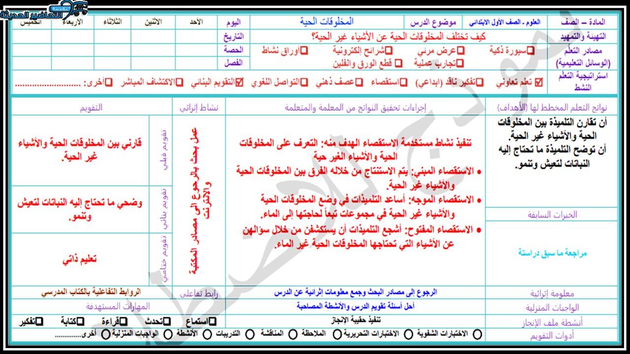 اثراءات منصة مدرستي علوم الصف الأول الابتدائي الفصل الثاني