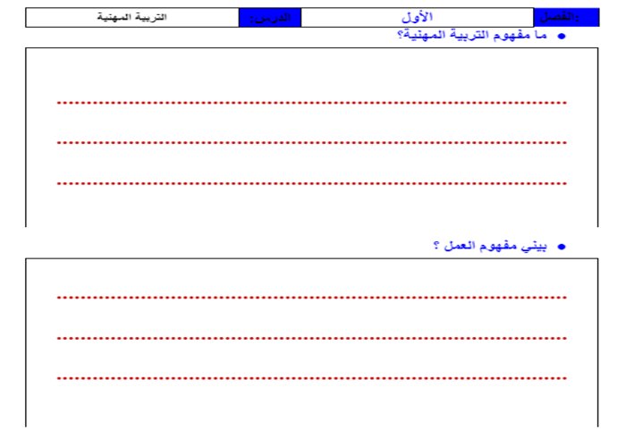 اختبار منصة مدرستي التربية المهنية مسارات الفصل الثاني