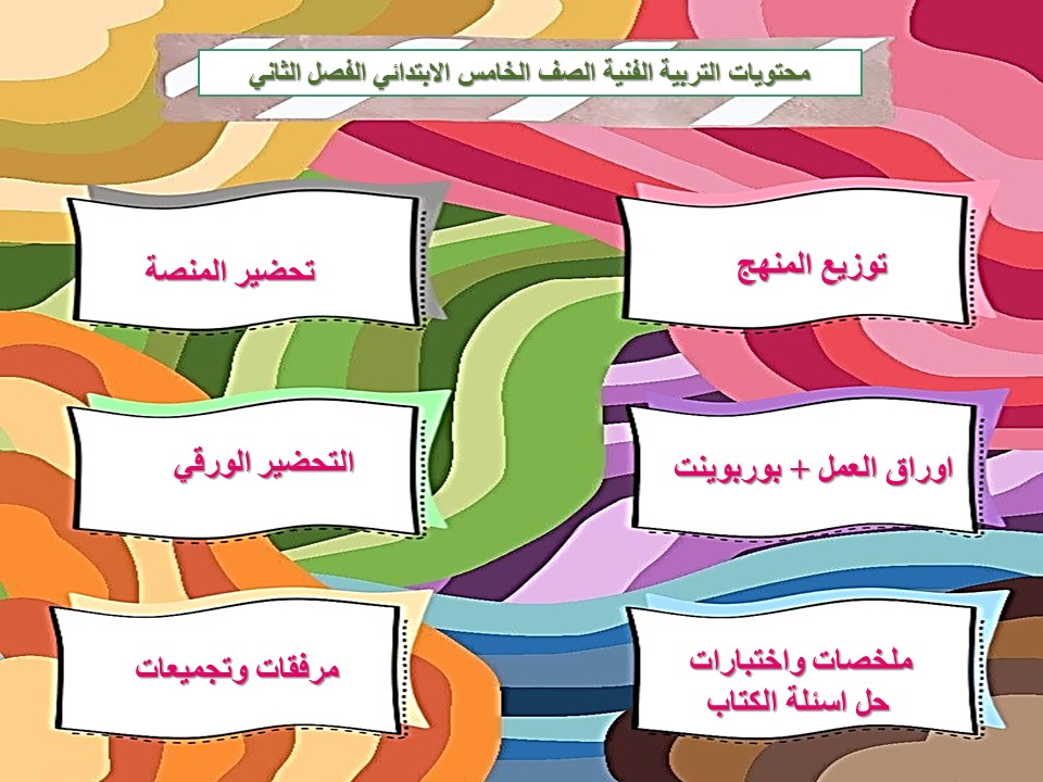 اختبار منصه مدرستي التربية الفنية الصف الخامس الابتدائي الفصل الثاني