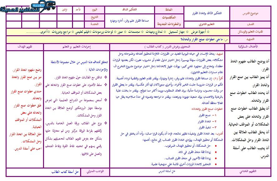 اختبارات التفكير الناقد مسارات الفصل الأول