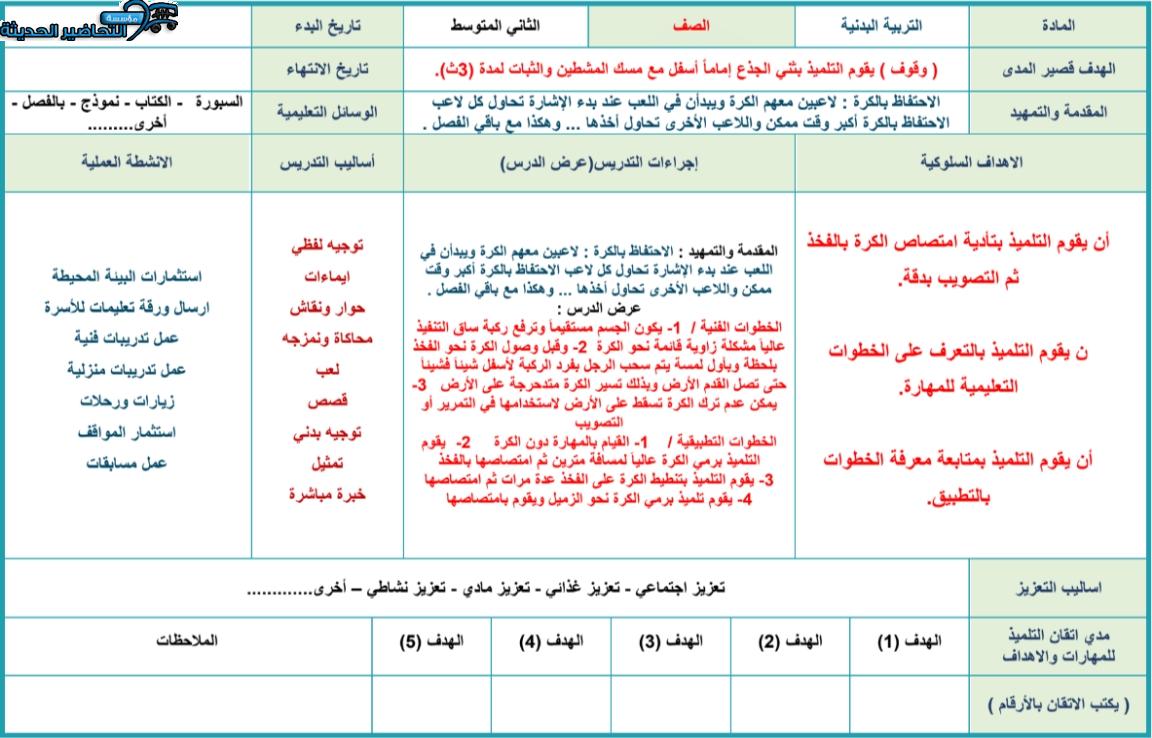 اختبارات تربية بدنية تربية فكرية الصف الثاني متوسط الفصل الأول مدرستي