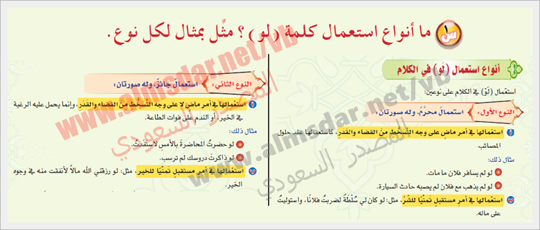 استعمال لو فى الكلام