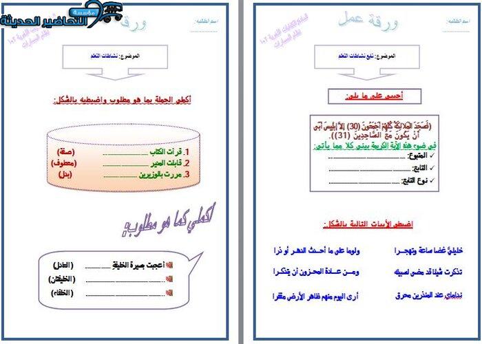 اغلاق الدرس الكفايات اللغوية 2-1 مسارات الفصل الأول مدرستي