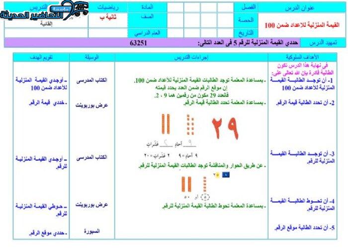 اغلاق الدرس رياضيات الصف الثاني الابتدائي الفصل الأول مدرستي