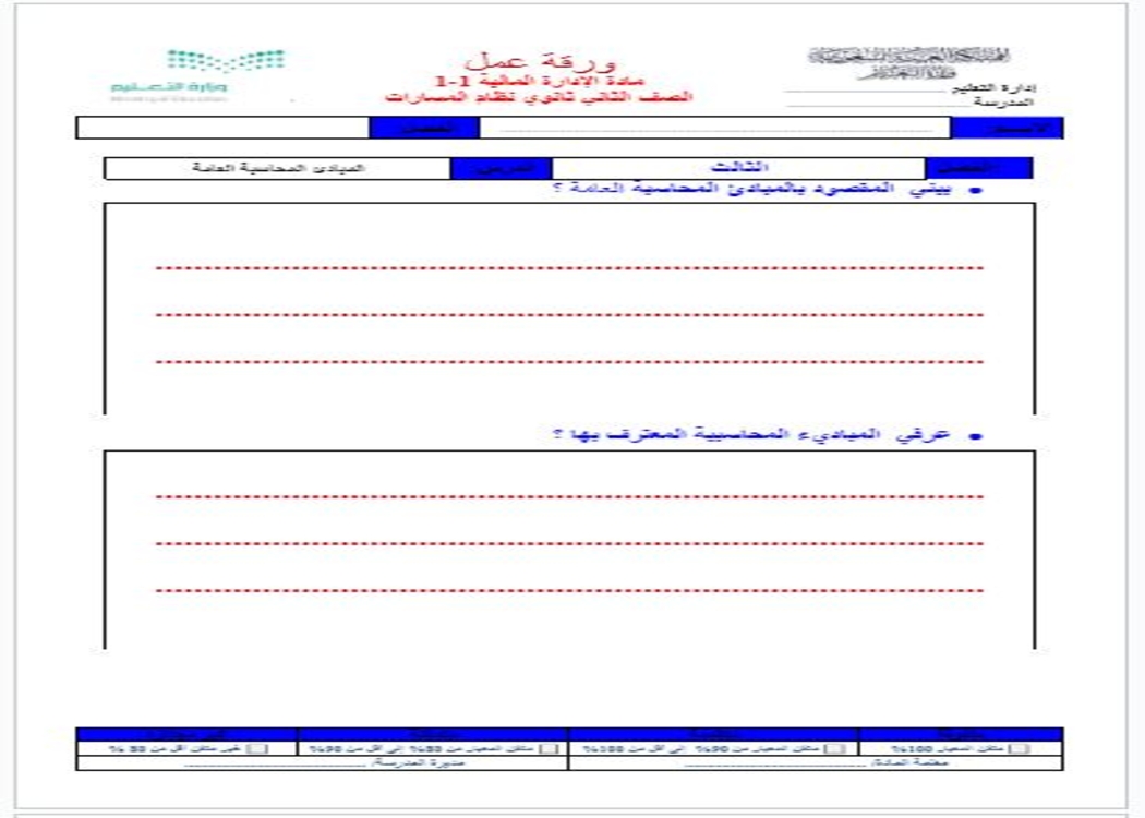 اغلاق الدرس منصة مدرستي إدارة مالية 1-1 مسارات الفصل الثاني اغلاق الدرس منصة مدرستي إدارة مالية 1-1 مسارات الفصل الثاني