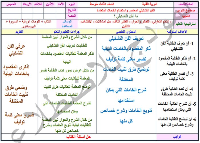 اغلاق الدرس منصة مدرستي تربية فنية ثالث متوسط الفصل الثاني اغلاق الدرس منصة مدرستي تربية فنية ثالث متوسط الفصل الثاني