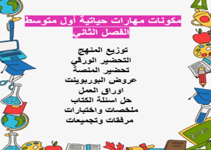 اغلاق الدرس منصة مدرستي مهارات حياتية أول متوسط الفصل الثاني