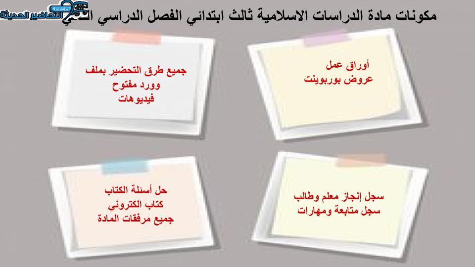 اغلاق الدرس منصه مدرستي دراسات اسلامية الصف الثالث الابتدائي الفصل الثاني
