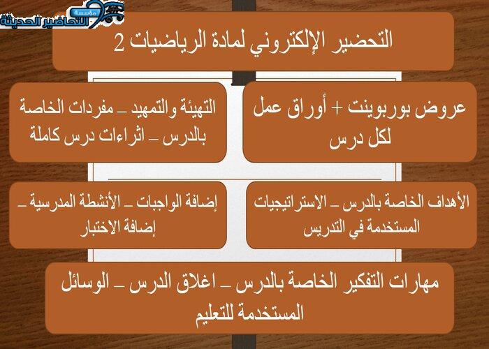التحضير الإلكتروني لمادة الرياضيات 2