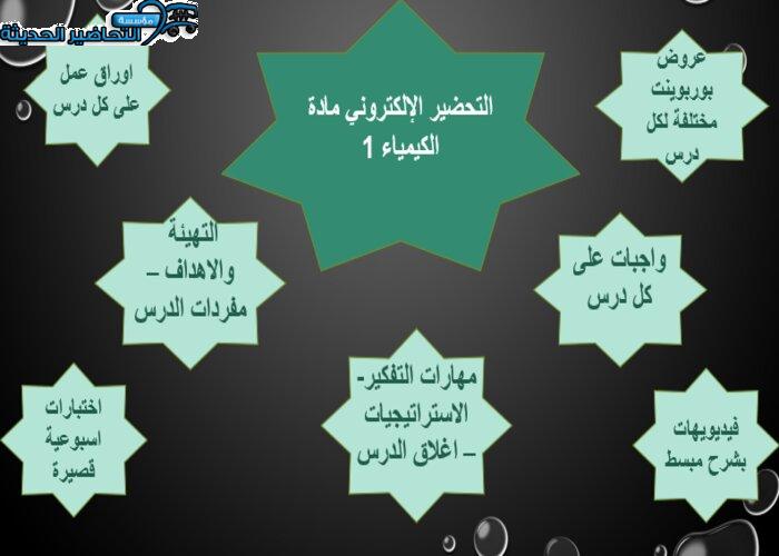 التحضير الإلكتروني لمادة الكيمياء 1