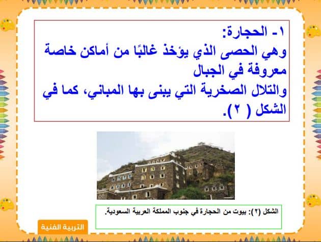 حل أسئلة التربية الفنية الصف الأول المتوسط الفصل الثاني
