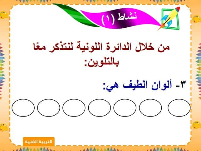 تحضير عين التربية الفنية الصف الثالث الابتدائي الفصل الثاني