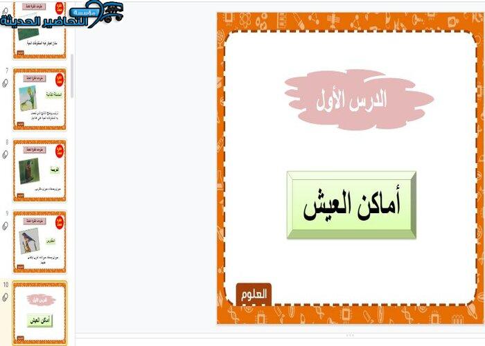 بوربوينت درس أماكن العيش لمادة العلوم الصف الثاني الابتدائي