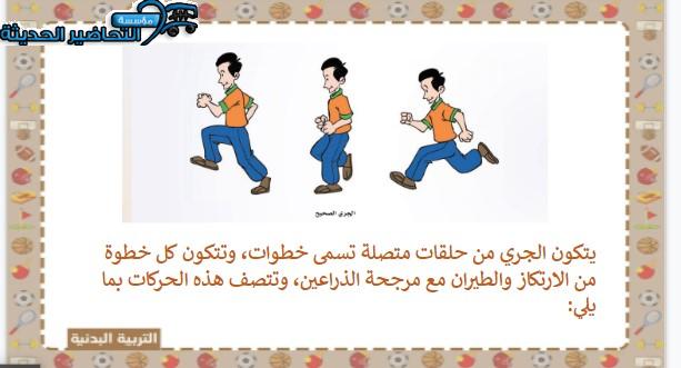 بوربوينت درس الجري الصحيح مادة التربية البدنية