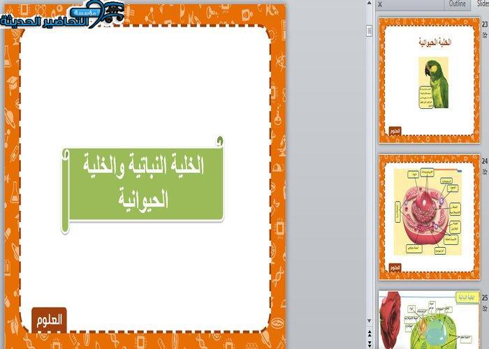 تحضير درس الخلية النباتية والخلية الحيوانية مادة علوم للصف السادس الابتدائي الفصل الدراسي الأول بوربوينت درس الخلية النباتية والخلية الحيوانية مادة علوم للصف السادس الابتدائي الفصل الدراسي الأول
