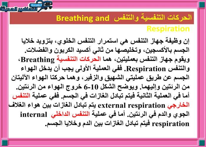 بوربوينت درس جهاز التنفس مادة الاحياء 2 نظام مقررات