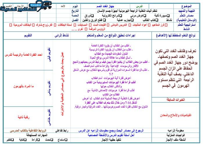 بوربوينت درس جهاز الغدد الصماء مادة الاحياء 2 نظام مقررات