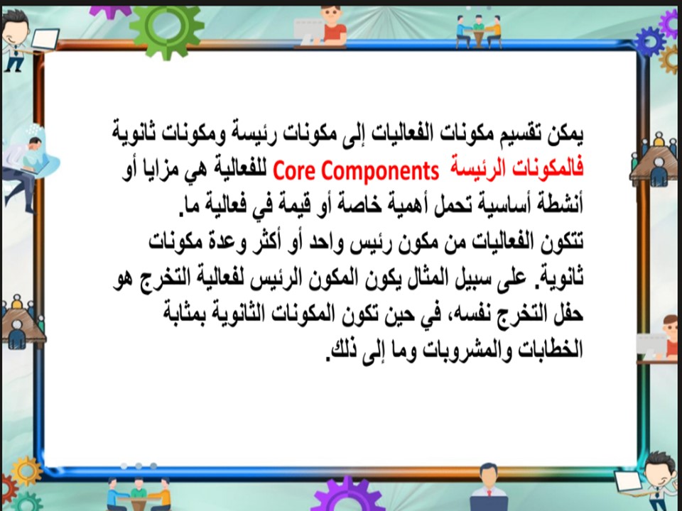 تحضير مادة ادارة الفعاليات ثالث ثانوي الفصل الثاني