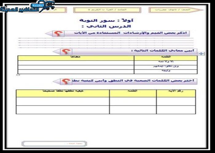 بور بوينت مادة قرأن1 ثانوى مقررات