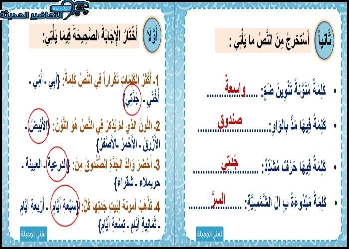 بوربوينت مادة لغتي رابع ابتدائي