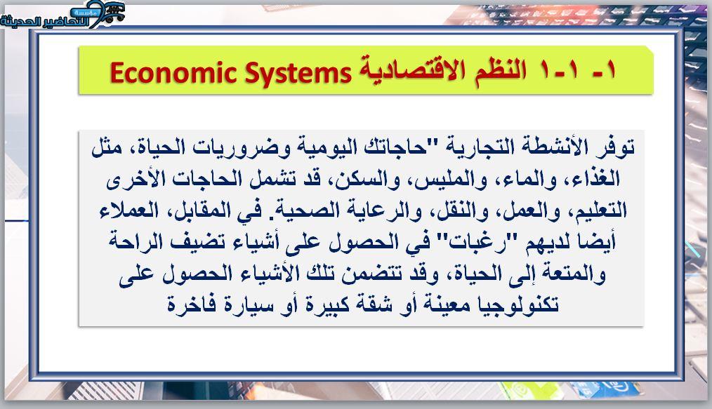 مفردات الدرس مقدمة الأعمال 1-1 مسارات الفصل الأول مدرستي