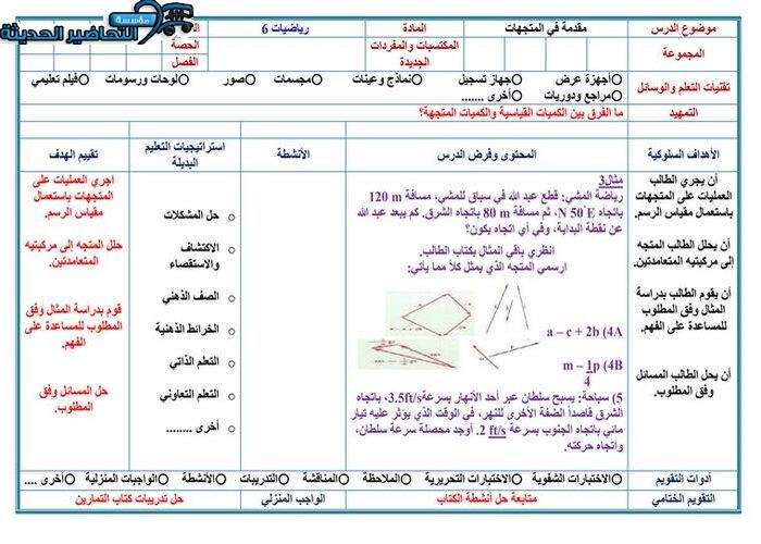 تحضير مادة رياضيات 6 ثالث ثانوي
