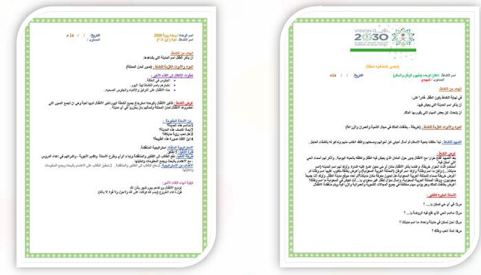 تحضير بالاستقصاء وحدة رؤية 2030