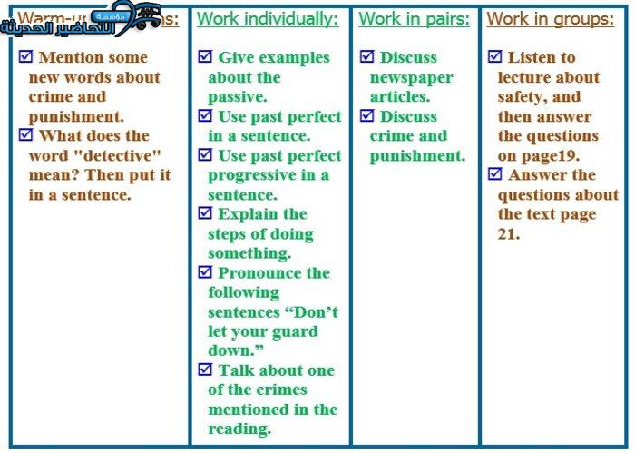 ورق عمل درس Unit 2 Lesson 8 مادة Mega Goal 1 مقررات